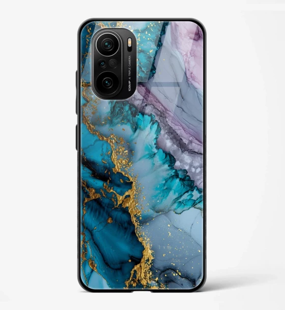Purple and Peacock Green Marble Mi 11X Pro 5G Back Cover Case